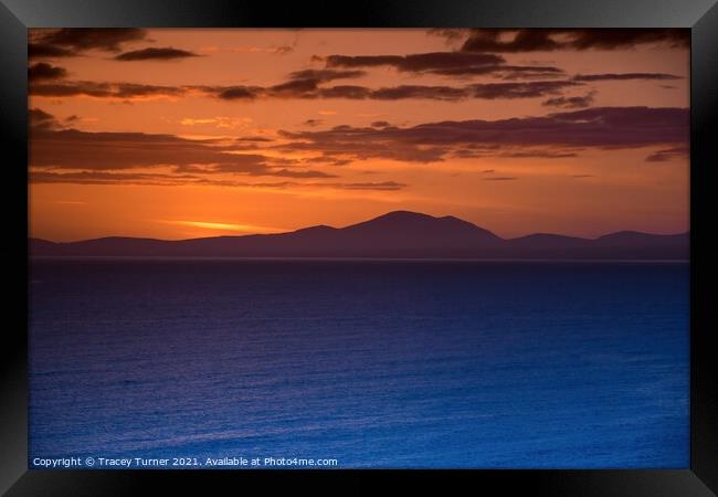 Vibrant Sunset Silhouette Framed Print by Tracey Turner