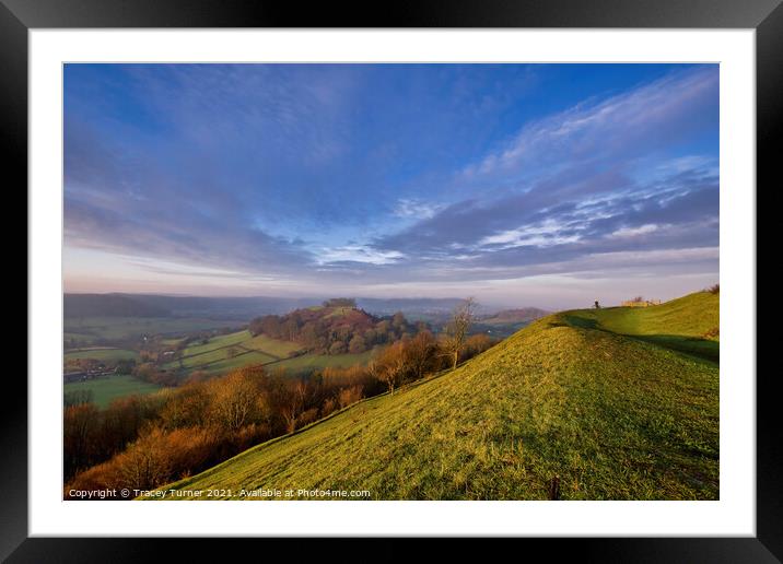 View to Downham Hill in Dursley Framed Mounted Print by Tracey Turner