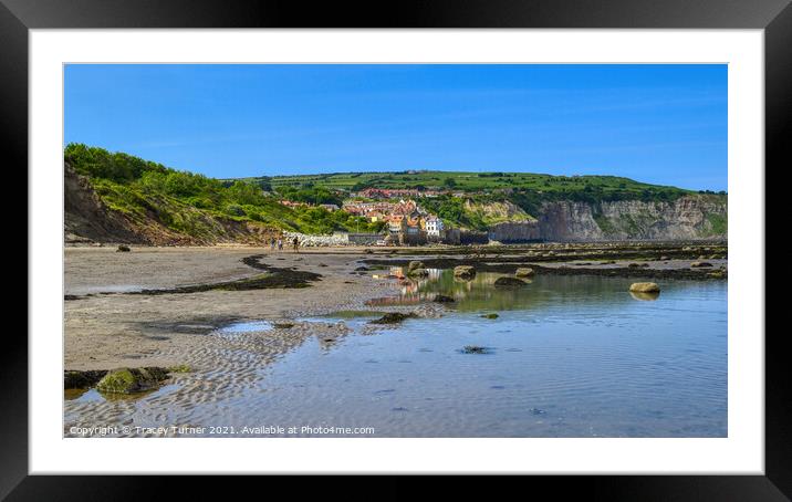 View across the beach at Robin Hood's Bay Framed Mounted Print by Tracey Turner