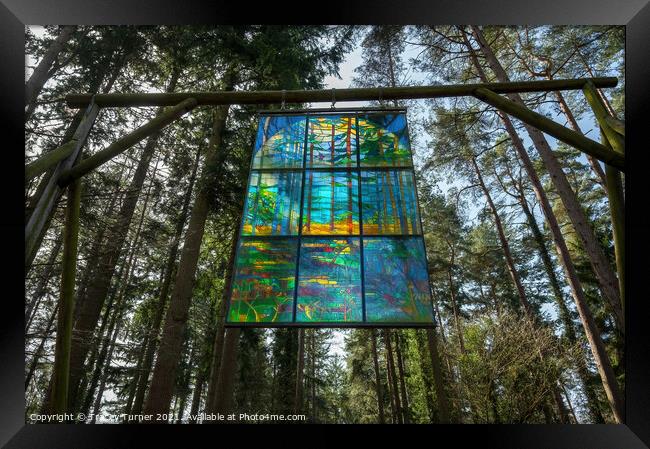 Forest Cathedral Stained Glass Window Framed Print by Tracey Turner