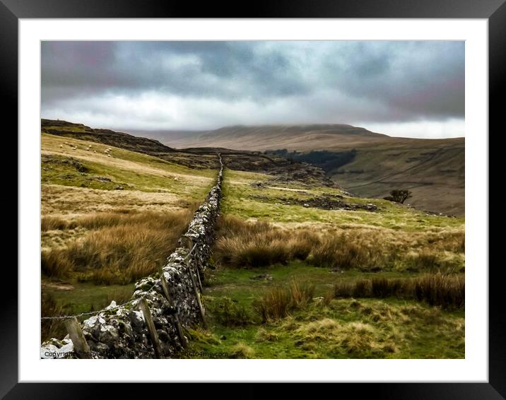 Whernside in the cloud Framed Mounted Print by Jim Day