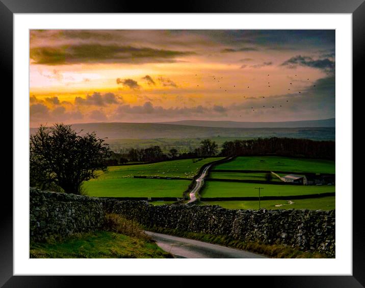 Dales Sunset Framed Mounted Print by Jim Day