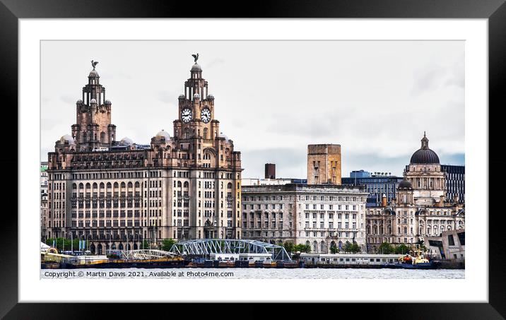 The Three Graces - Pier Head, Liverpool Framed Mounted Print by Martin Davis