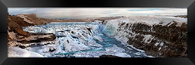 Gullfoss Falls - Iceland Framed Print by Martin Davis