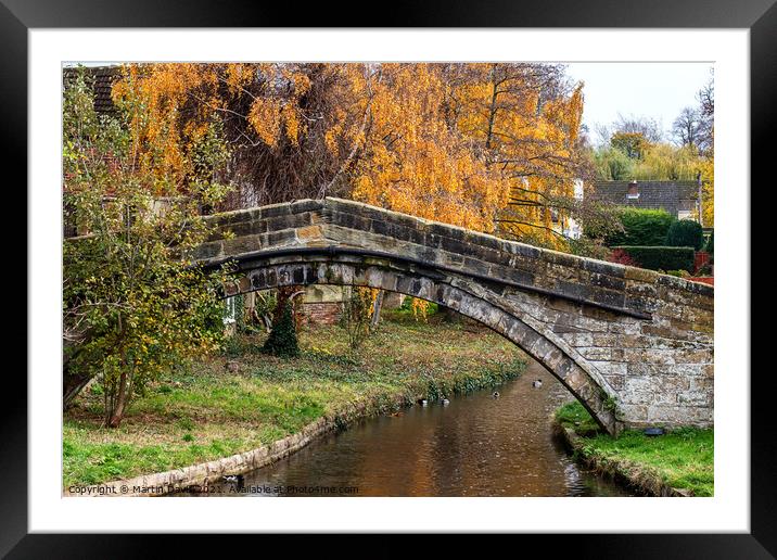The Old Packhorse bridge over The River Leven, Stokesley Framed Mounted Print by Martin Davis
