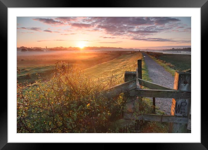 Sunrise on the Wivenhoe Trail Framed Mounted Print by Clive Walker
