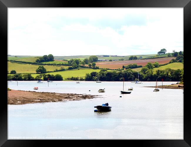 River Dart at Stoke Gabriel in Devon, UK. Framed Print by john hill