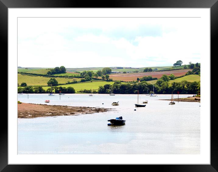 River Dart at Stoke Gabriel in Devon, UK. Framed Mounted Print by john hill