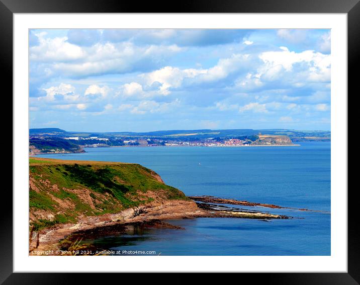 Coastline at Scarborough in Yorkshire. Framed Mounted Print by john hill
