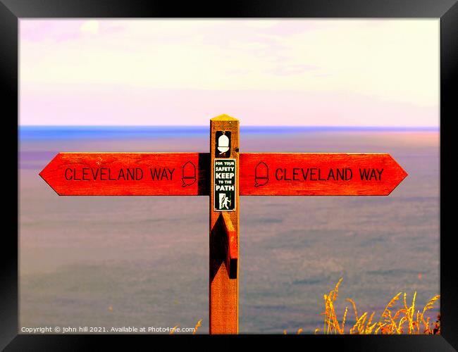 Cleveland Way coastal footpath Framed Print by john hill