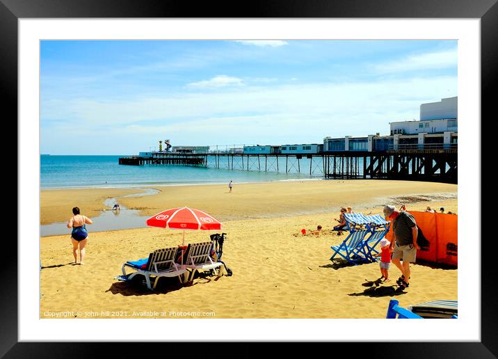 Pier and sands at Sandown on the Ise of Wight, UK. Framed Mounted Print by john hill