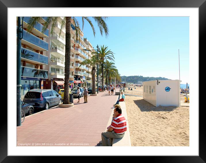 Lloret de Mar promenade in Spain. Framed Mounted Print by john hill