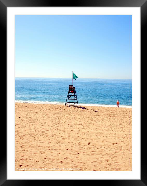 Lonely Lifeguard. Framed Mounted Print by john hill
