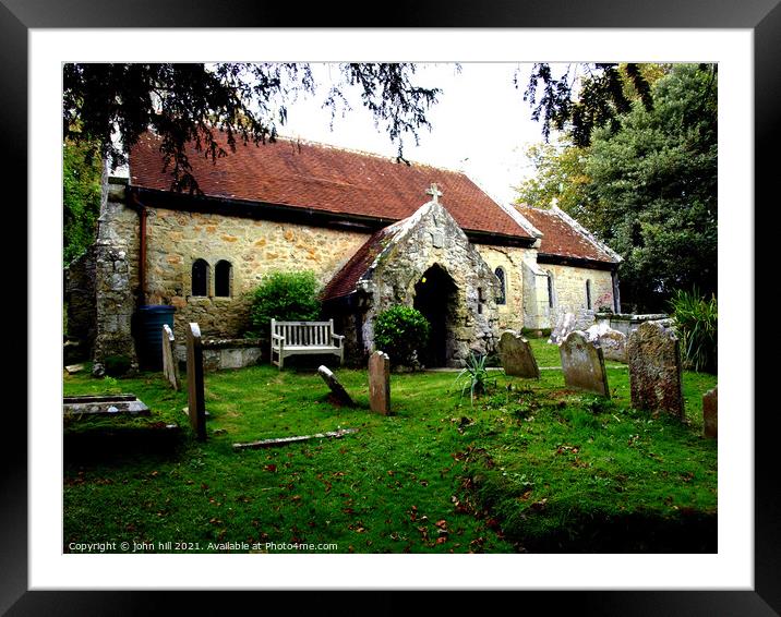 1070 AD St.Boniface church at Bonchurch on the Isle of Wight. Framed Mounted Print by john hill