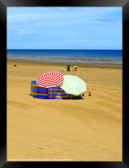 Parasol party at Mablethorpe in Lincolnshire Framed Print by john hill