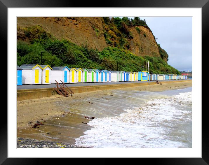 Beach huts on Hope beach at Shanklin on the IOW. Framed Mounted Print by john hill