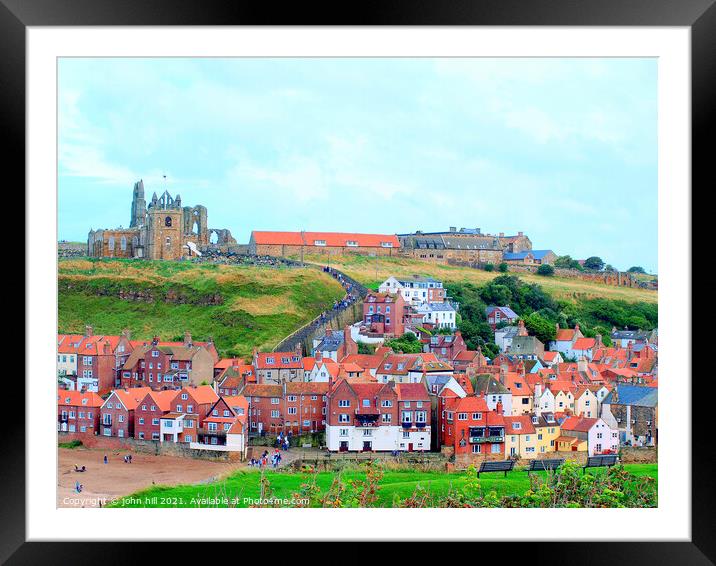 Old Town of Whitby in North Yorkshire Framed Mounted Print by john hill