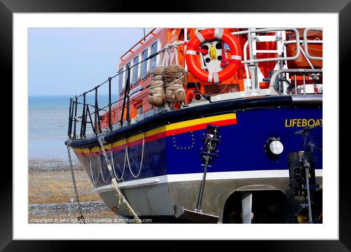 Cromer Lifeboat ready to launch from the beach. Framed Mounted Print by john hill