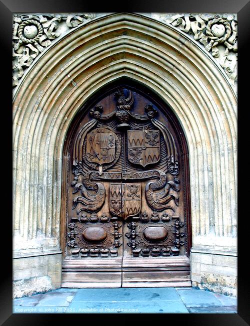 The West door of Bath Abbey at Bath. Framed Print by john hill
