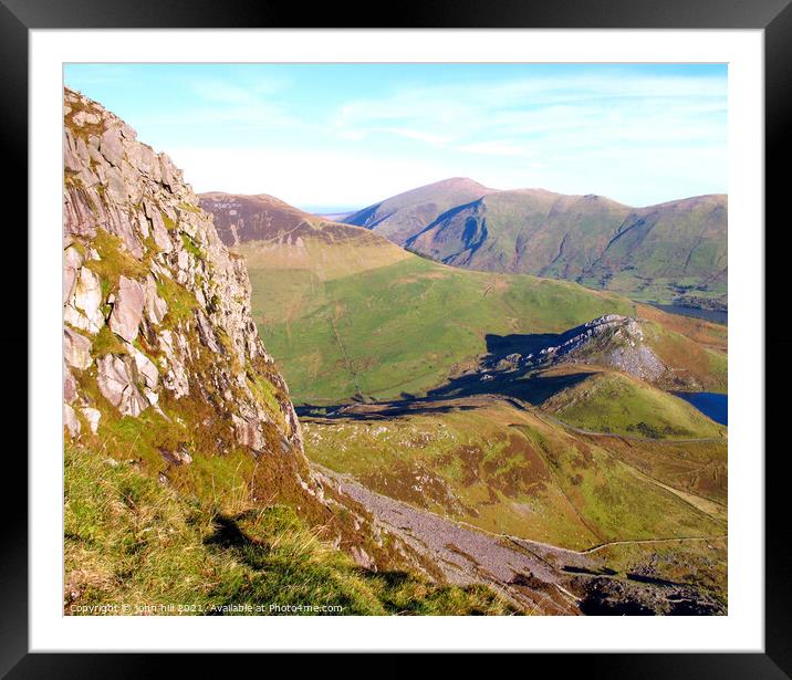 Y Garn (Nantlle Ridge) and Moel Eilio in Wales Framed Mounted Print by john hill