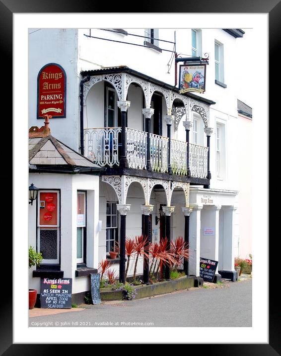 King's Arms at Strete in Devon. Framed Mounted Print by john hill