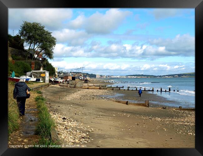 Chine beach at Shanklin on the Isle of Wight. Framed Print by john hill