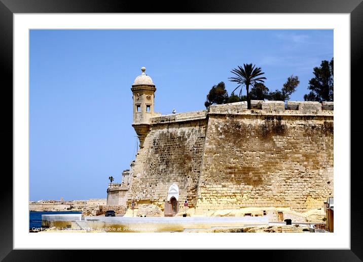 Watchtower, Malta. Framed Mounted Print by john hill