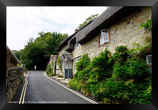 Church hill cafe at Godshill on the Isle of Wight. Framed Print by john hill