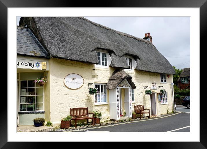 Thatch Chocolate Island at Godshill on the Isle of Wight. Framed Mounted Print by john hill