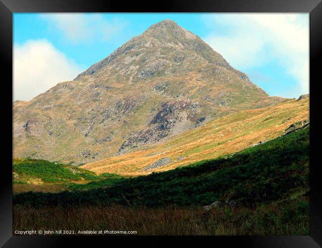 The peak of Cnicht mountain, Snowdonia. Framed Print by john hill