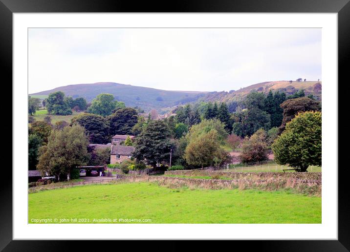 Derbyshire Countryside. Framed Mounted Print by john hill