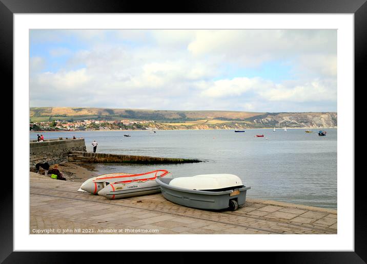 Swanage Bay in Dorset. Framed Mounted Print by john hill