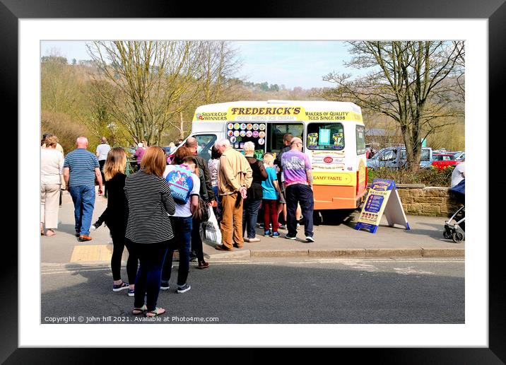 Queueing for ice cream. Framed Mounted Print by john hill