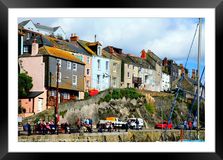 Cornish fishing cottages. Framed Mounted Print by john hill