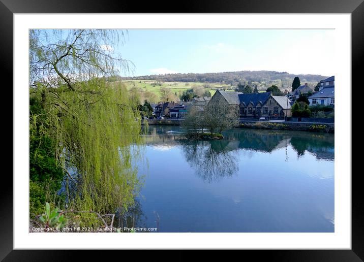 Cromford mill pond Derbyshire. Framed Mounted Print by john hill