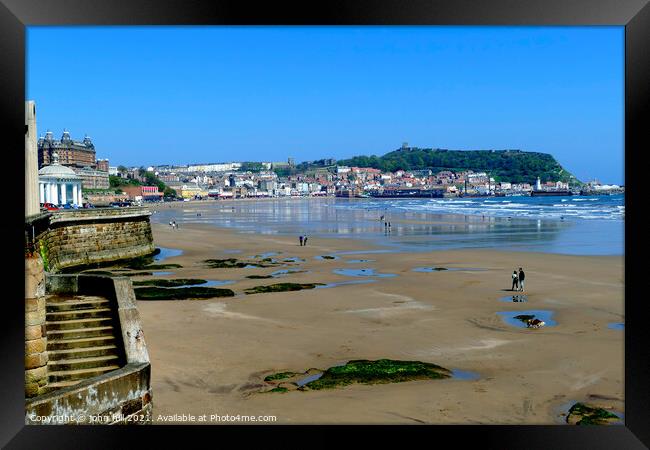 Scarborough Spa and beach at Low tide Yorkshire. Framed Print by john hill