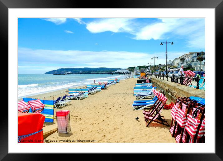 Sandown Bay Isle of Wight. Framed Mounted Print by john hill