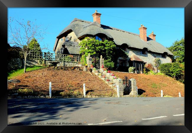 Thatched cottage, Godshill, Isle of Wight. Framed Print by john hill