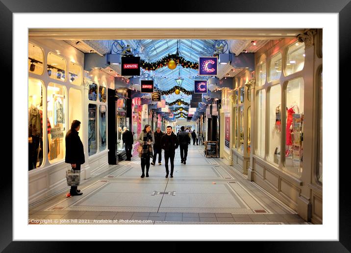 The Queen's arcade, Leeds, Yorkshire, UK. Framed Mounted Print by john hill