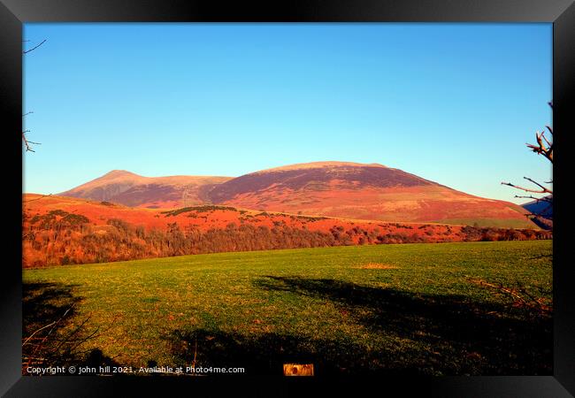 Lonscale Fell, Cumbria. Framed Print by john hill