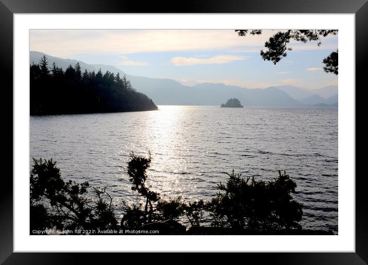 Derwentwater in January, Cumbria. Framed Mounted Print by john hill