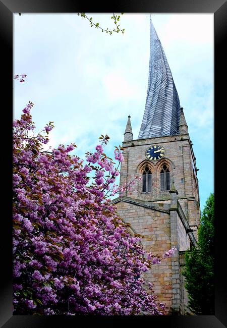 Crooked spire, Chesterfield, Derbyshire. ( portrai Framed Print by john hill