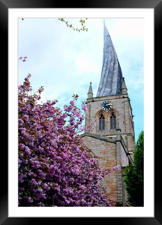 Crooked spire, Chesterfield, Derbyshire. ( portrai Framed Mounted Print by john hill