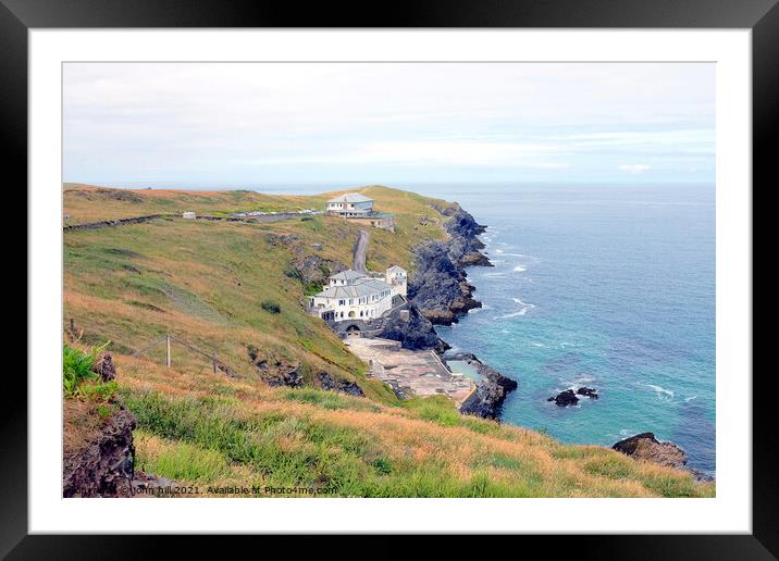 Cornish coastline at Newquay, Cornwall. Framed Mounted Print by john hill
