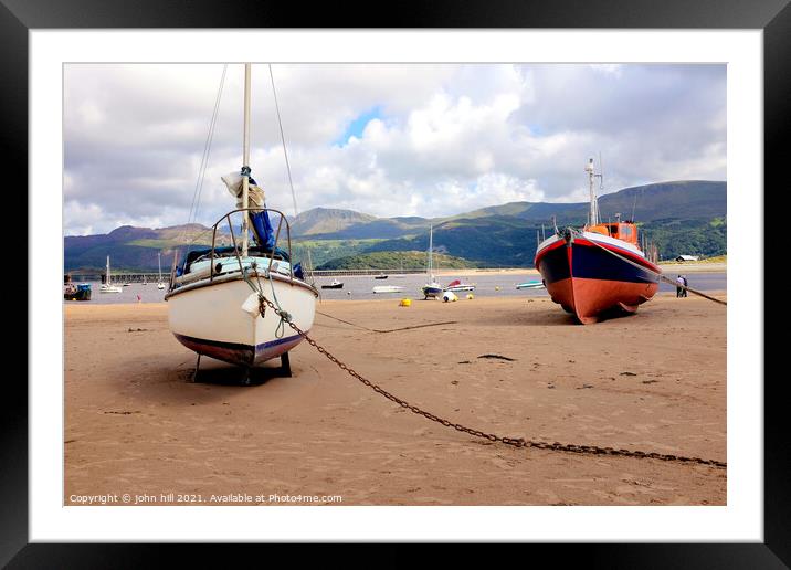 Barmouth beach, Wales. Framed Mounted Print by john hill