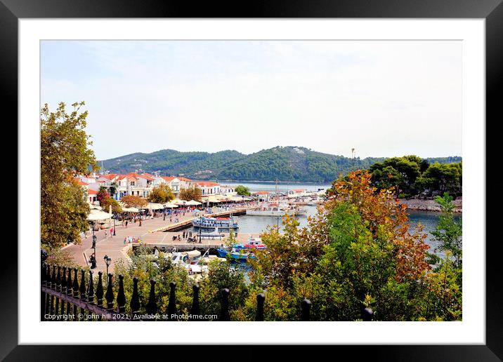 Old Port, Skiathos town, Skiathos, Greece. Framed Mounted Print by john hill