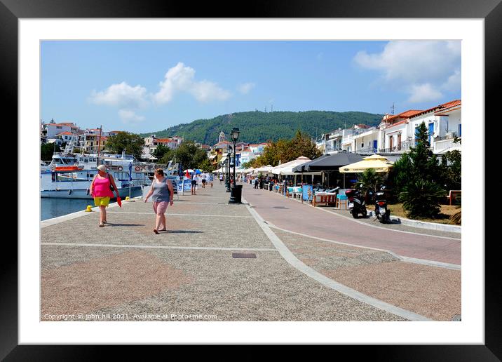 Old Port and quayside, Skiathos, Greece. Framed Mounted Print by john hill