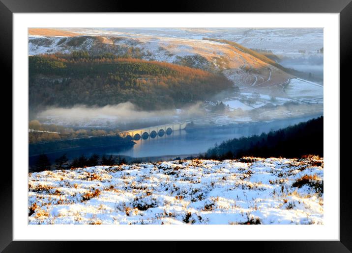 Ashopton bridge in the mist, Derbyshire, UK. Framed Mounted Print by john hill