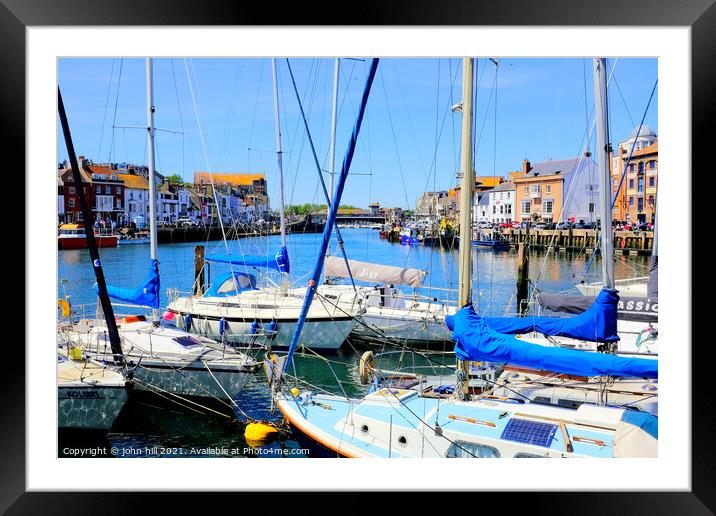 Weymouth harbour, Dorset, UK. Framed Mounted Print by john hill