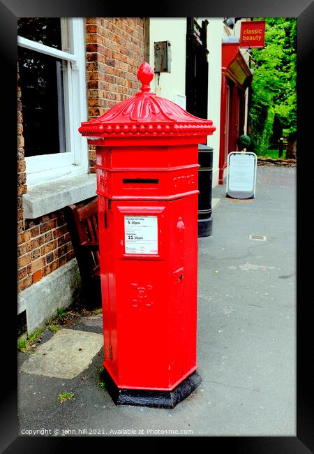 Penfold post box in portrait, Dorchester, Dorset. Framed Print by john hill